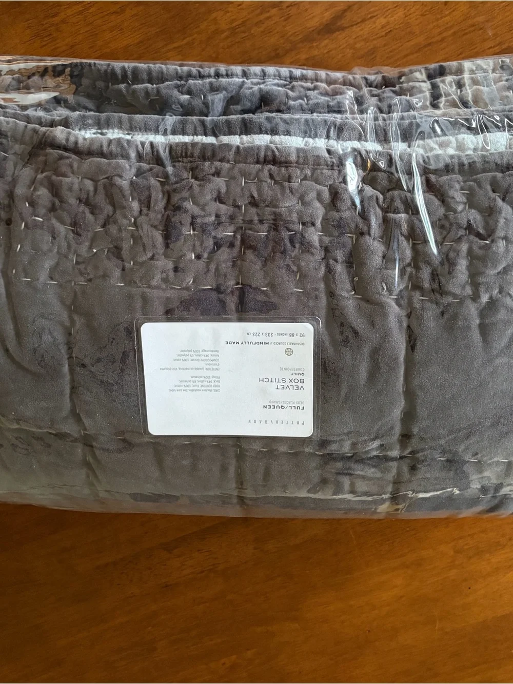 Pottery Barn Velvet Box Stitch Quilt